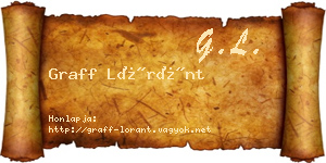 Graff Lóránt névjegykártya